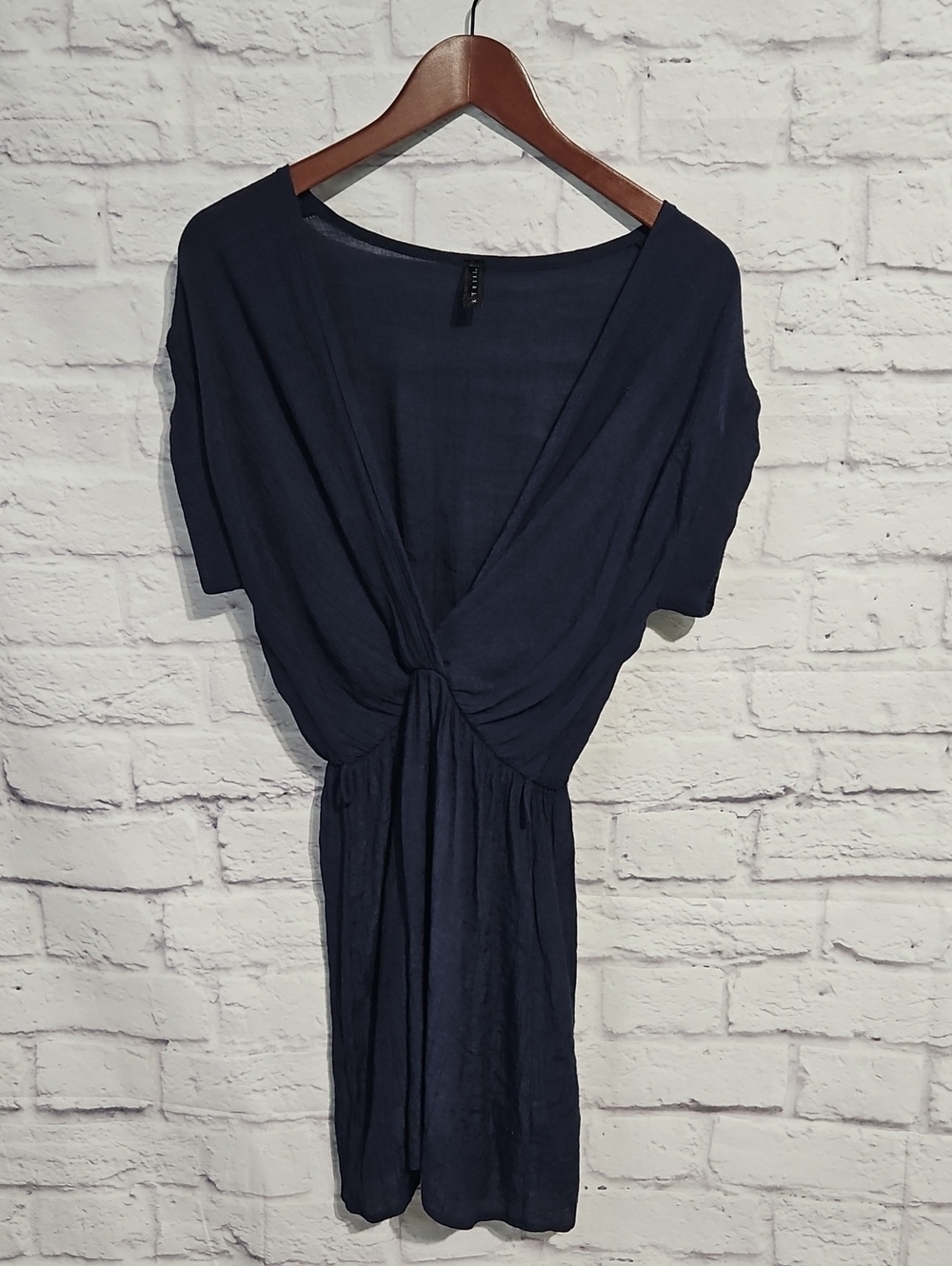 Everly Navy Twist-Front Swim Coverup